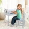 Costway Toddler Craft Table & Chair Set Kids Art Crafts Table withPaper Roll Holder Grey/White